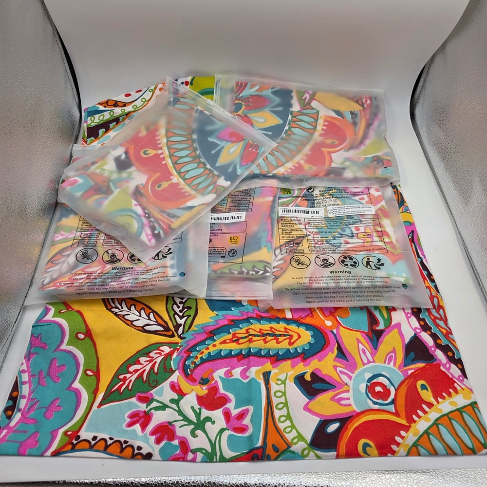 Bohemian Paisley Floral Multi-Color Pillowcase lot of 6 20x30 Polyester Home L4 - Picture 13 of 16